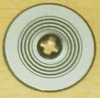 Technic, Disk 3 x 3 with Black Rings on Silver Background Pattern (Sticker) - Set 8007