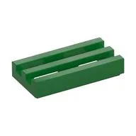 Tile Special 1 x 2 Grille with Bottom Groove / Green