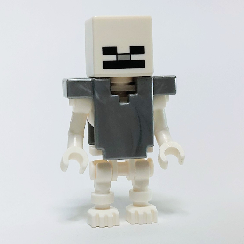 Lego Skeleton, Square Skull, Flat Silver Armor
