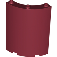 Lego Panel 4 x 4 x 6 Quarter Cylinder / Dark Red