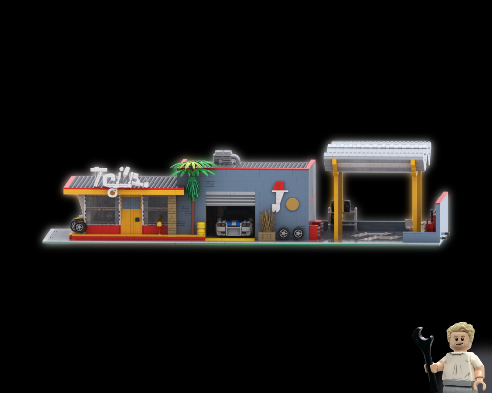 Lego Tej's Garage (from 2 Fast 2 Furious) - Display for Sets 76917 & 77241
