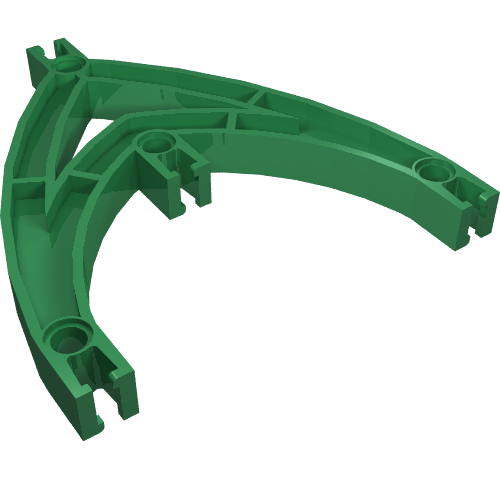 Lego Znap Beam Double Curve 4 Holes / Green