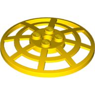 Lego Dish 6 x 6 Inverted, Radar / Webbed [Anti-studs at 90°] / Yellow