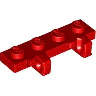 Hinge Plate 1 x 4 Locking Dual 1 Finger / Red