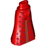 Lego Minidoll Hips and Full Length Skirt with Dark Red Decorations, Gold Trim print / Red