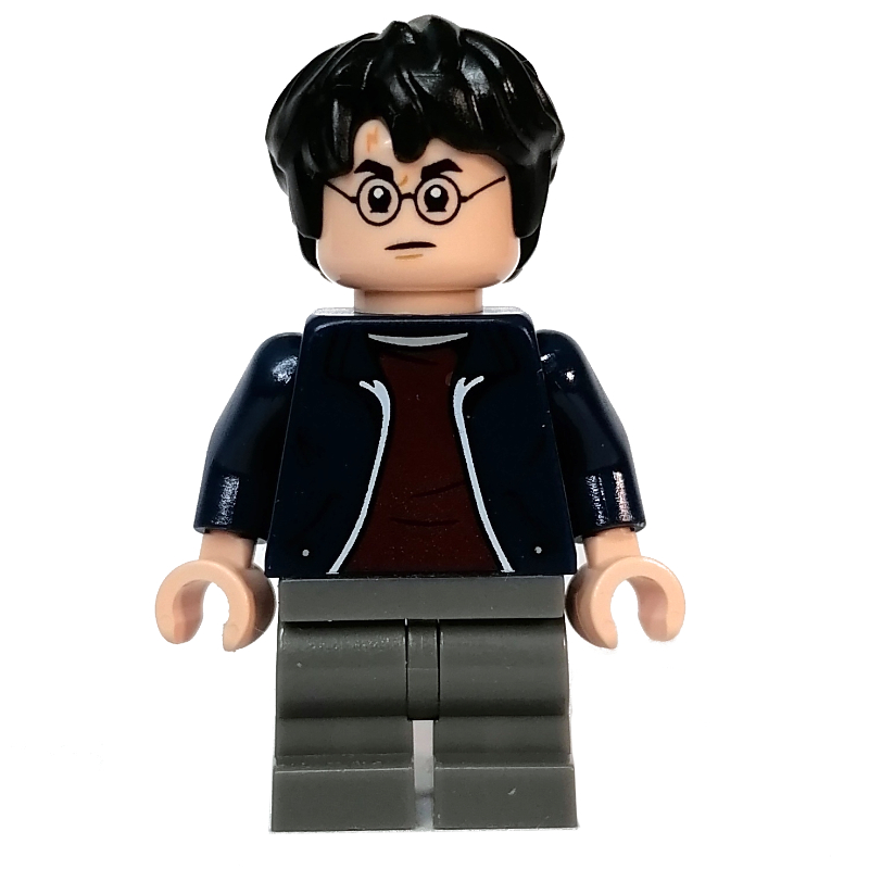 Lego Harry Potter, Dark Blue Jacket with Zipper, Medium Dark Bluish Gray Legs