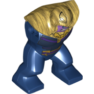Lego Body Giant, Thanos, Gold Bodysuit and Medium Lavender Face with Bare Teeth print / Dark Blue