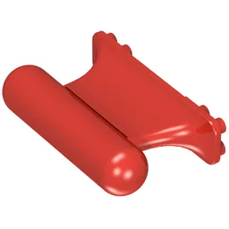 Boat, Keel Weighted 8 x 2 x 4 without Bottom Tab / Red