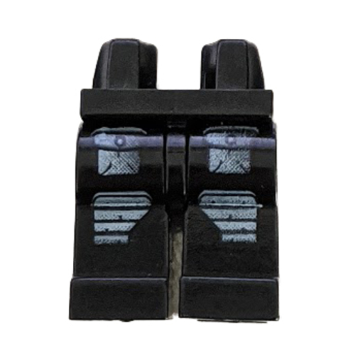 Lego Hips and Black Legs with Gray Pockets and No Stripe Print (Dash) / Black