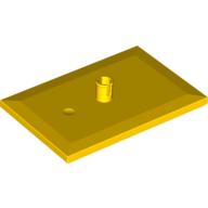 Lego Tile Special 6 x 4 with Beveled Edges and 5mm Pin (Train Bogie Plate) / Yellow