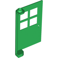 Lego Door 1 x 4 x 5 with 4 Panes, Squared Base / Green
