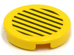 Tile, Round 2 x 2 with Thin Black Stripes Pattern (Sticker) - Sets 6557 / 6599