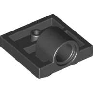 Plate Special 2 x 2 with 1 Pin Hole [Complete Underside Rib] / Black