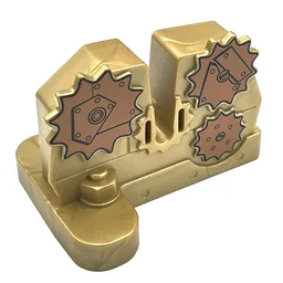 Duplo Stand 2 x 4 x 2 with Notch for Lever and Copper Gears Print (Little Robots)