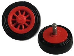 Wheel Spoked 2 x 2 with Stud with Black Tire Smooth - Small Solid (bb0019 / 132old)