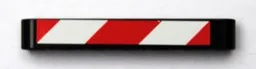 Technic, Liftarm Thick 1 x 7 with Red and White Danger Stripes Pattern Model Left Side (Sticker) - Set 8110