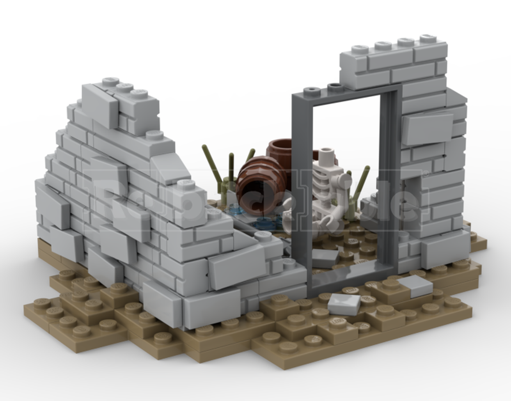 Lego Destroyed castle wall
