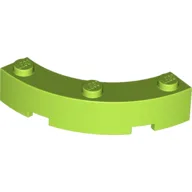Brick Round Corner 4 x 4 Macaroni Wide with 3 Studs / Lime