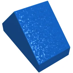 Brick Sloped 45° 2 x 1 Double without Bottom Pin / Blue