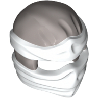 Lego Wrap with Short Back Knot, White Pattern / Flat Silver