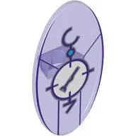 Shield Ovoid with Grip and Dimensions Keystone Symbol with White Circle with Lines and Symbols Print / Trans-Purple