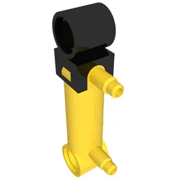 Pneumatic Cylinder 1 x 5 with 2 Stepped Inlets [V2] / Yellow