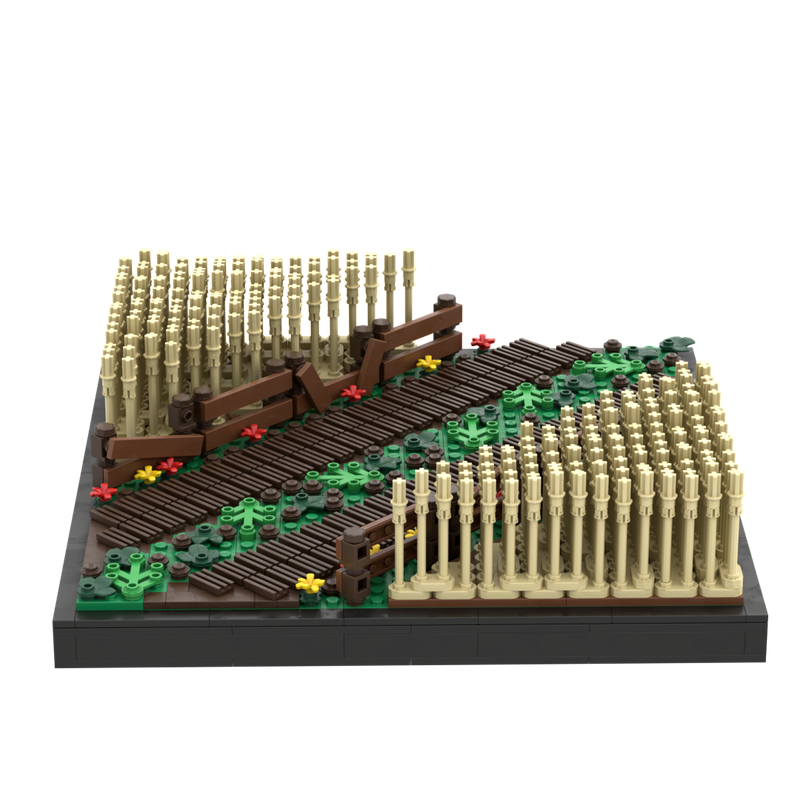 Lego WWII - UA-RU War: Wheat farm road with tank tracks