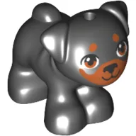 Animal, Dog, Pug - Standing with Medium Nougat Eyes, Muzzle and Spots Print (Friends Apollo) / Black
