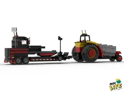 Pulling tractor with sled