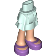 Lego Minidoll Hips and Layered Skirt with Medium Lavender Shoes Print / Light Aqua