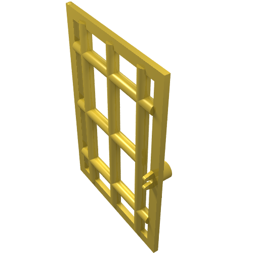 Lego Door 1 x 6 x 7 Barred / Yellow