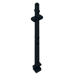 Boat, Mast 2 x 2 x 20 with Holes - Corner Aligned x shape Axle Hole, x Orientation / Black
