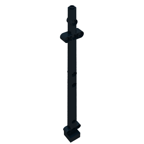 Lego Boat, Mast 2 x 2 x 20 with Holes - Corner Aligned x shape Axle Hole, x Orientation / Black