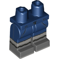 Lego Hips with Dark Blue Legs and Dark Bluish Gray Boots Pattern with Light Bluish Gray Fur print / Dark Blue