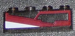 Brick 1 x 4 without Bottom Tubes with Dark Red and White Panel Pattern Model Right Side (Sticker) - Set 7964
