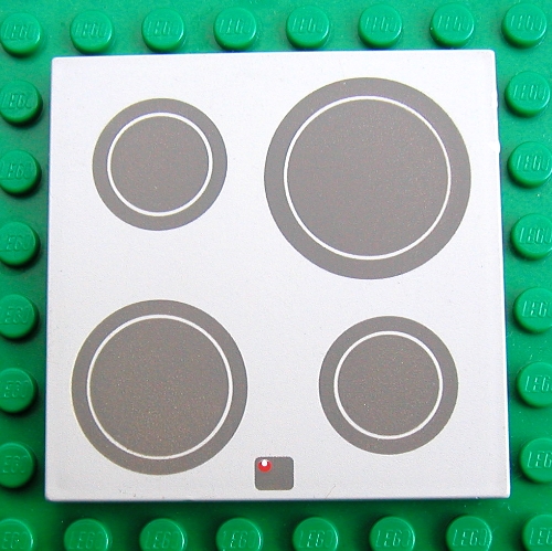 Lego Tile 6 x 6 with Stovetop / Cooker Hob Print