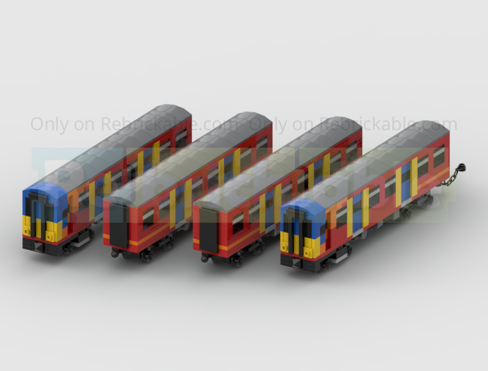 Lego 4-Wide Class 455 4-Car EMU Train In South West Trains Livery