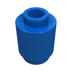 Brick Round 1 x 1 Open Stud / Blue