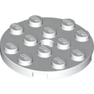 Plate Round 4 x 4 with Pin Hole / White