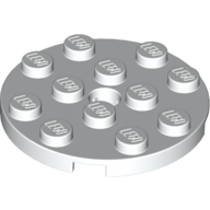 Lego Plate Round 4 x 4 with Pin Hole / White