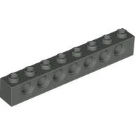 Technic Brick 1 x 8 [7 Pin Holes] / Dark Gray