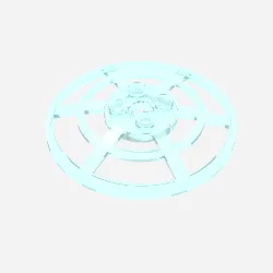 Dish 6 x 6 Inverted, Radar / Webbed [Anti-studs at 90°] / Trans-Light Blue