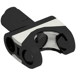 Technic Axle Connector 2 x 3 with Ball Socket and Axle Socket with Light Bluish Gray Rubber Insert / Black