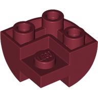 Lego Brick Curved Inverted 2 x 2 x 1, Corner / Dark Red