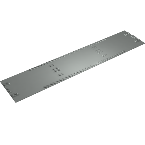 Lego Baseplate 10 x 48 Train Ferry, Reduced Studs at Center [343-1] / Light Gray