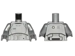 Torso SW Armor Stormtrooper Ep. 7 with Black, Gray and Silver Lines Pattern (Captain Phasma) / Flat Silver Arms / Dark Bluish Gray Hands