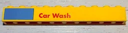 Brick 1 x 10 with Blue Rectangle and 'Car Wash' Pattern (Sticker) - Set 1255