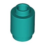 Brick Round 1 x 1 Open Stud / Dark Turquoise