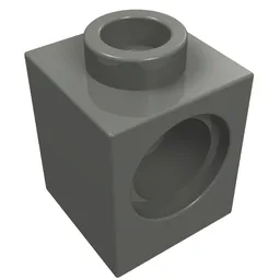 Technic Brick 1 x 1 with Pin Hole / Dark Bluish Gray
