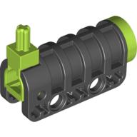 Lego Launcher, Technic Competition Cannon, Round Bottom with Lime Ends / Black